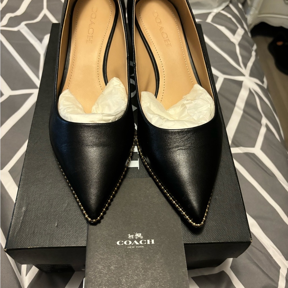 COACH WILLA 45 LEATHER PUMPS